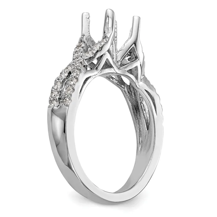 Rings Goldia 100ct CZ Solid Real 14k White Gold Round CrissCross Engagement Ring