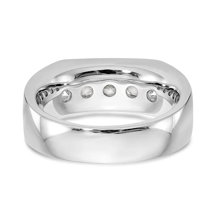 Rings Goldia 125ct CZ Solid Real 14K White Gold 5Stone Channel Wedding Band Ring