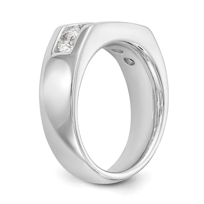 Rings Goldia 125ct CZ Solid Real 14K White Gold 5Stone Channel Wedding Band Ring