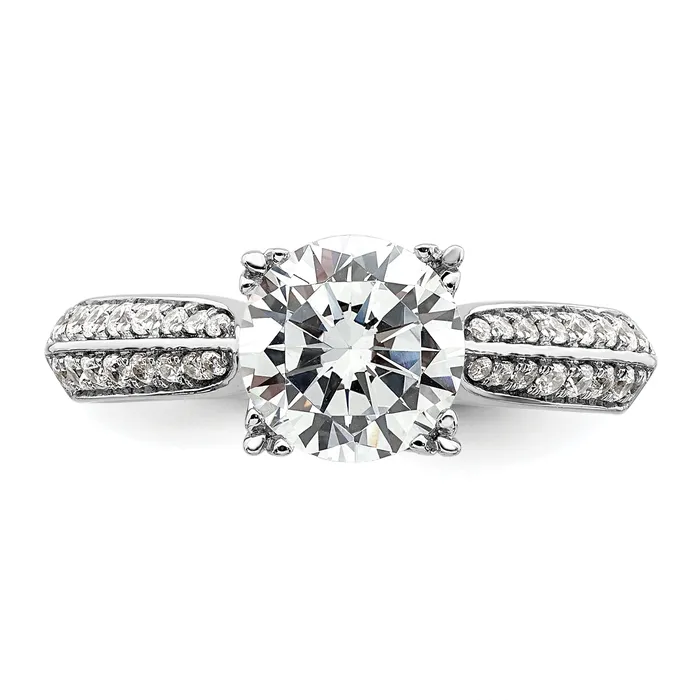 Rings Goldia 150ct CZ Solid Real 14k White Polish 1 12ct Round Engagement Dia Ring