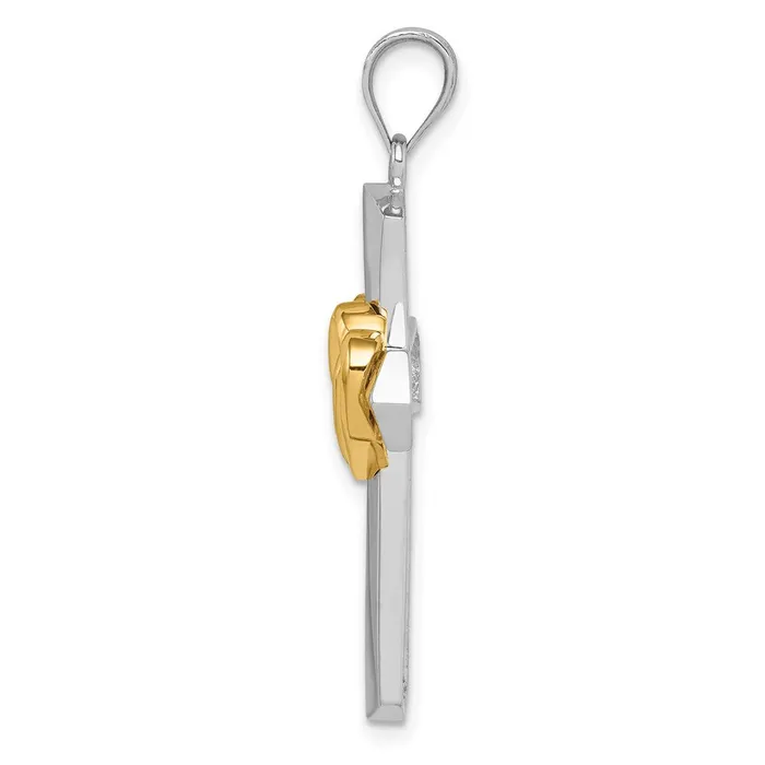 Rings Goldia 14k Twotone Gold Cross wHearts Pendant