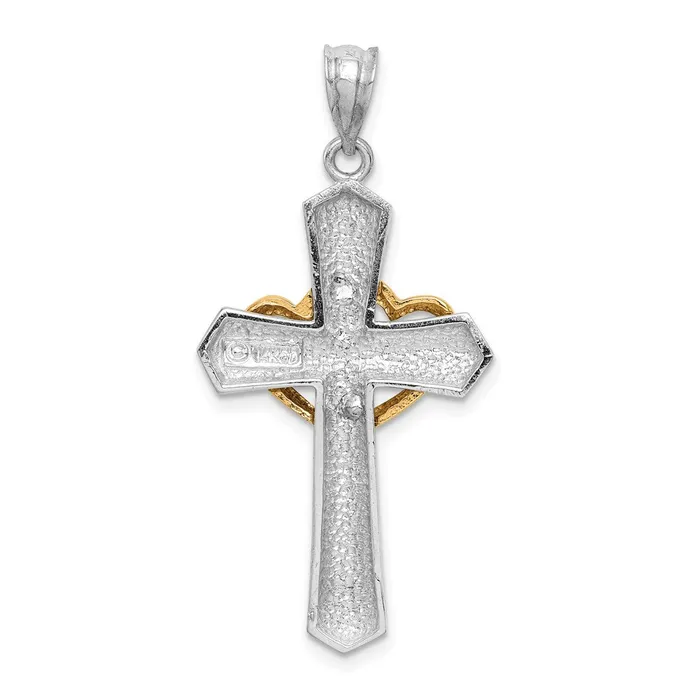 Rings Goldia 14k Twotone Gold Cross wHearts Pendant