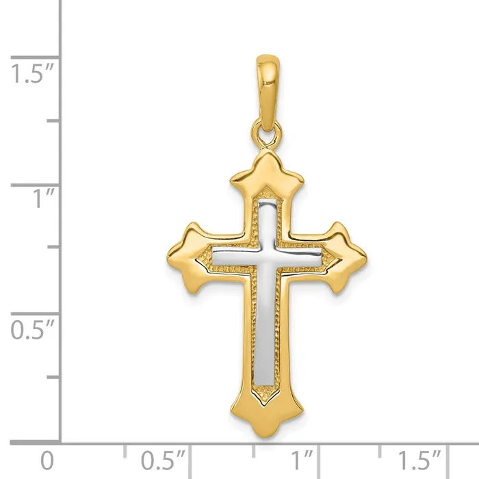 Rings Goldia 14k Twotone Gold Fleur De Lis Cross Pendant