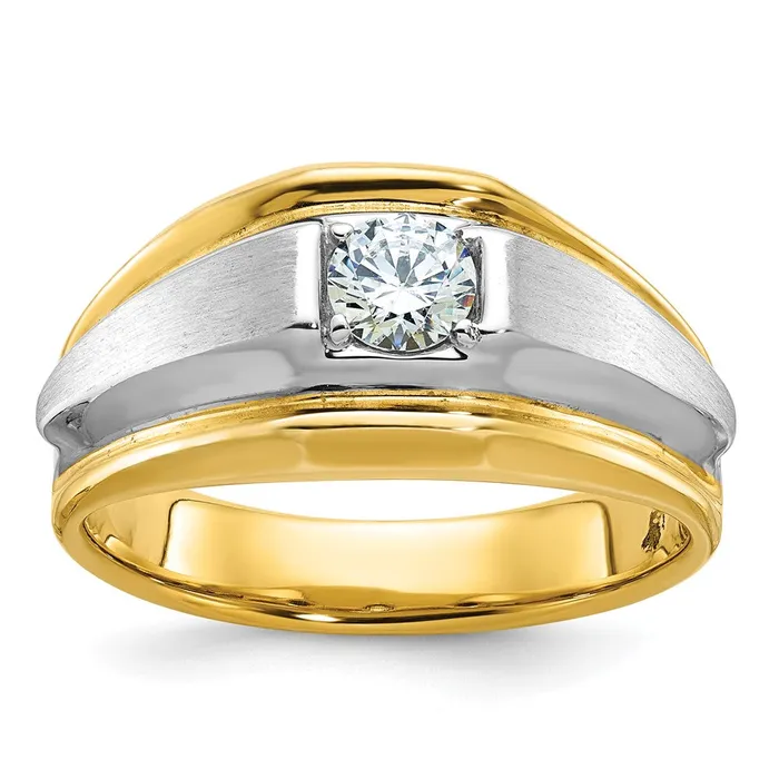 Rings Goldia 14k Twotone Gold Mens Polished and Satin 38 carat Diamond Complete Ring Rings Goldia 14k Twotone Gold Mens Polished and Satin 38 carat Diamond Complete Ring