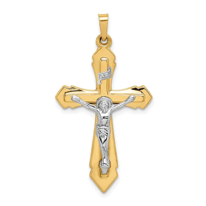 Rings Goldia 14k Twotone Gold Polished INRI Crucifix Pendant