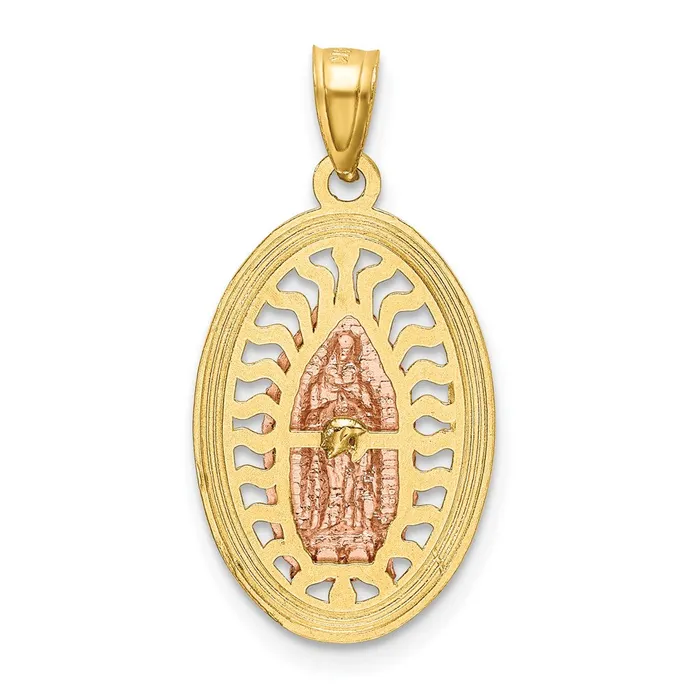 Rings Goldia 14k Twotone Gold wWhite Rhodium DC Lady of Guadalupe Charm