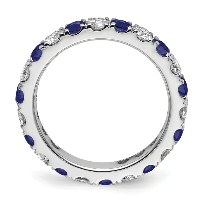 Rings Goldia 14k White Gold 1 15 Ct Lab Grown Diamond VSSI G and Lab Created Blue Sapphire Eternity Band Ring