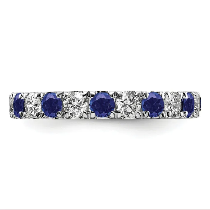 Rings Goldia 14k White Gold 1 15 Ct Lab Grown Diamond VSSI G and Lab Created Blue Sapphire Eternity Band Ring