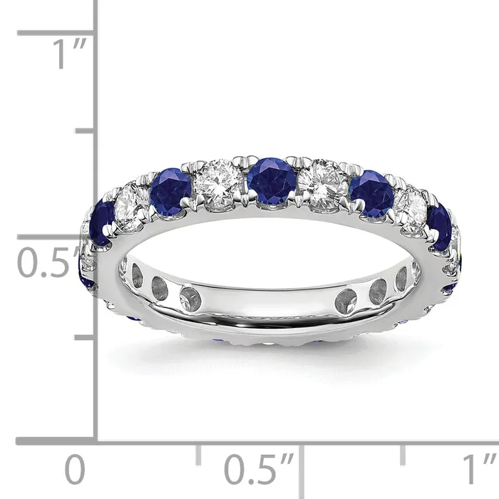 Rings Goldia 14k White Gold 1 15 Ct Lab Grown Diamond VSSI G and Lab Created Blue Sapphire Eternity Band Ring