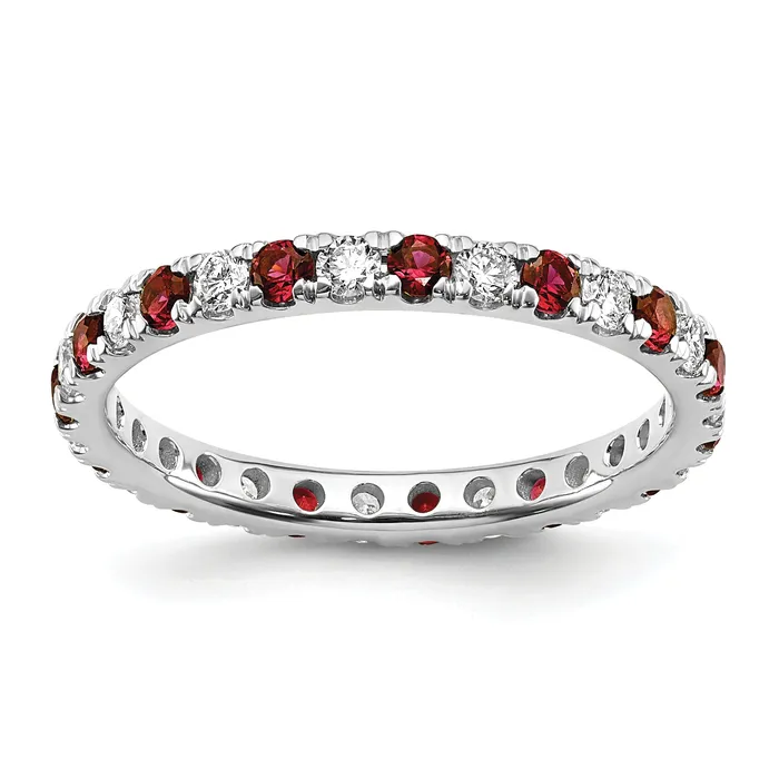 Rings Goldia 14k White Gold 12 Ct Lab Grown Diamond VSSI G and Lab Created Ruby Eternity Band Ring Rings Goldia 14k White Gold 12 Ct Lab Grown Diamond VSSI G and Lab Created Ruby Eternity Band Ring