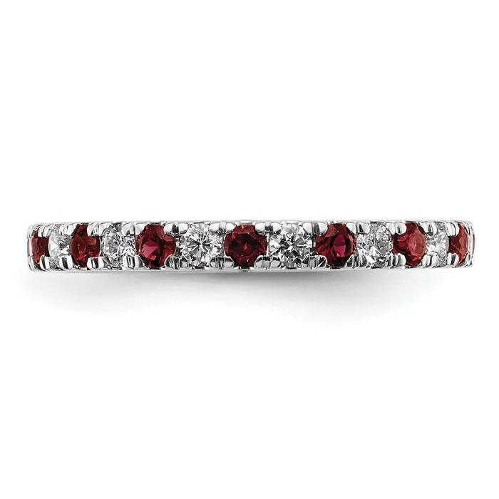 Rings Goldia 14k White Gold 12 Ct Lab Grown Diamond VSSI G and Lab Created Ruby Eternity Band Ring