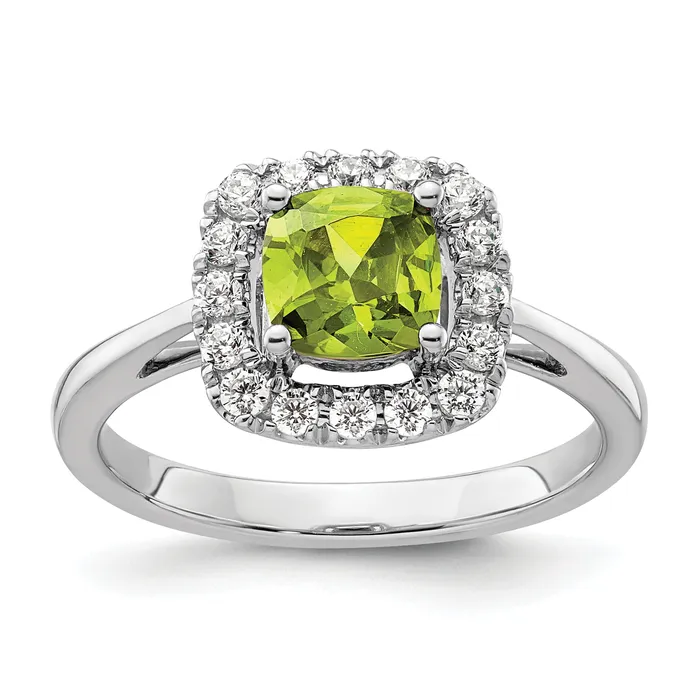 Rings Goldia 14k White Gold 14 Ct Lab Grown Diamond VSSI G August Birthstone Peridot Halo Ring Rings Goldia 14k White Gold 14 Ct Lab Grown Diamond VSSI G August Birthstone Peridot Halo Ring