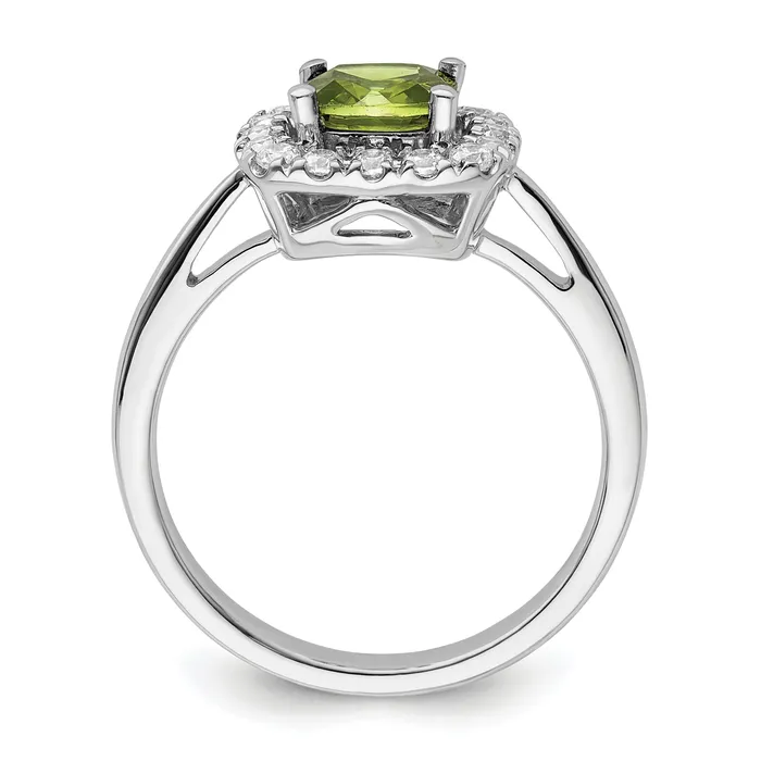 Rings Goldia 14k White Gold 14 Ct Lab Grown Diamond VSSI G August Birthstone Peridot Halo Ring