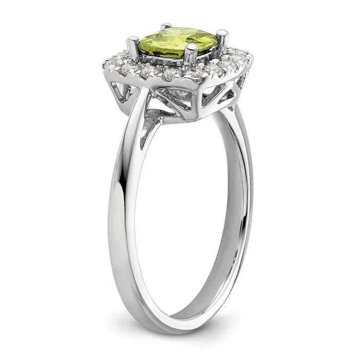 Rings Goldia 14k White Gold 14 Ct Lab Grown Diamond VSSI G August Birthstone Peridot Halo Ring