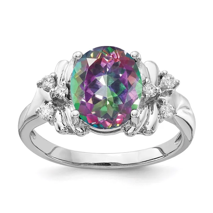 Rings Goldia 14k White Gold 10x8mm Oval Fire Topaz A Real Diamond ring