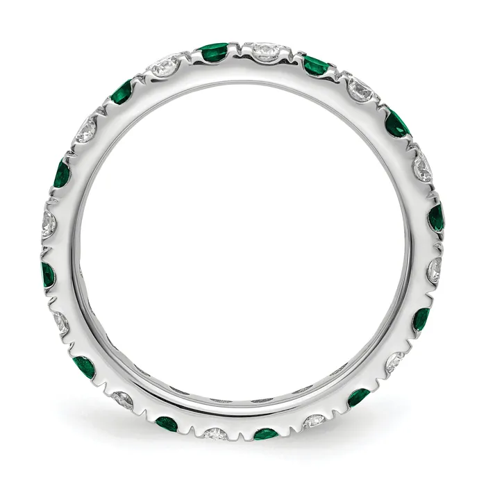Rings Goldia 14k White Gold 38 Ct Lab Grown Diamond VSSI G and Lab Created Emerald Eternity Band Ring