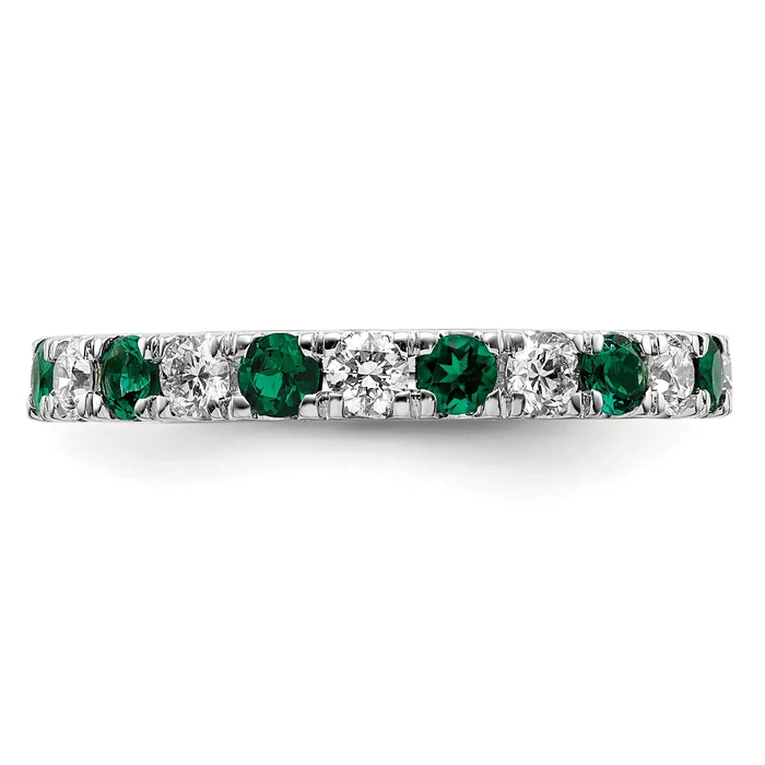 Rings Goldia 14k White Gold 38 Ct Lab Grown Diamond VSSI G and Lab Created Emerald Eternity Band Ring