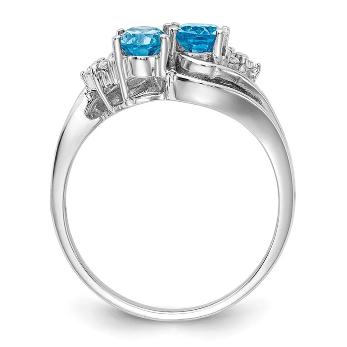 Rings Goldia 14k White Gold 6x4mm Oval Blue Topaz VS Diamond ring
