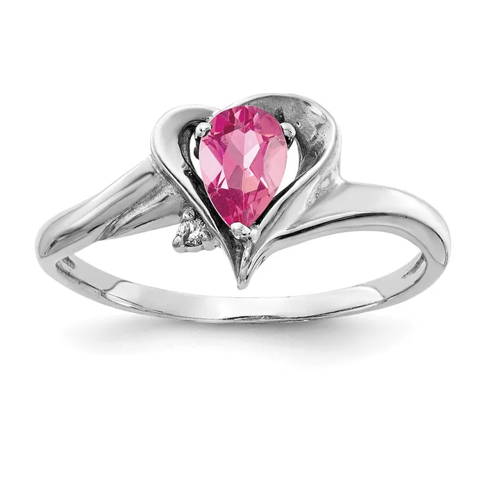 Rings Goldia 14k White Gold 6x4mm Pear Pink Tourmaline A Diamond ring