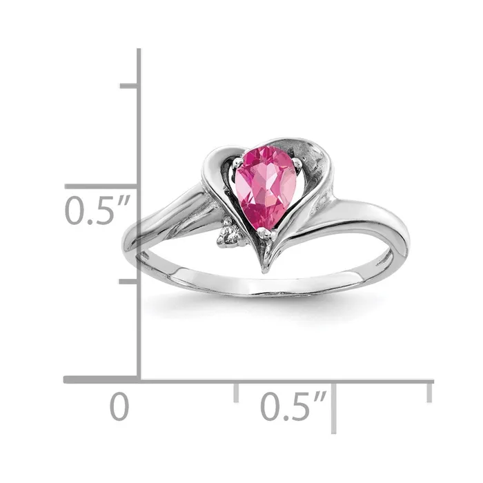Rings Goldia 14k White Gold 6x4mm Pear Pink Tourmaline A Diamond ring