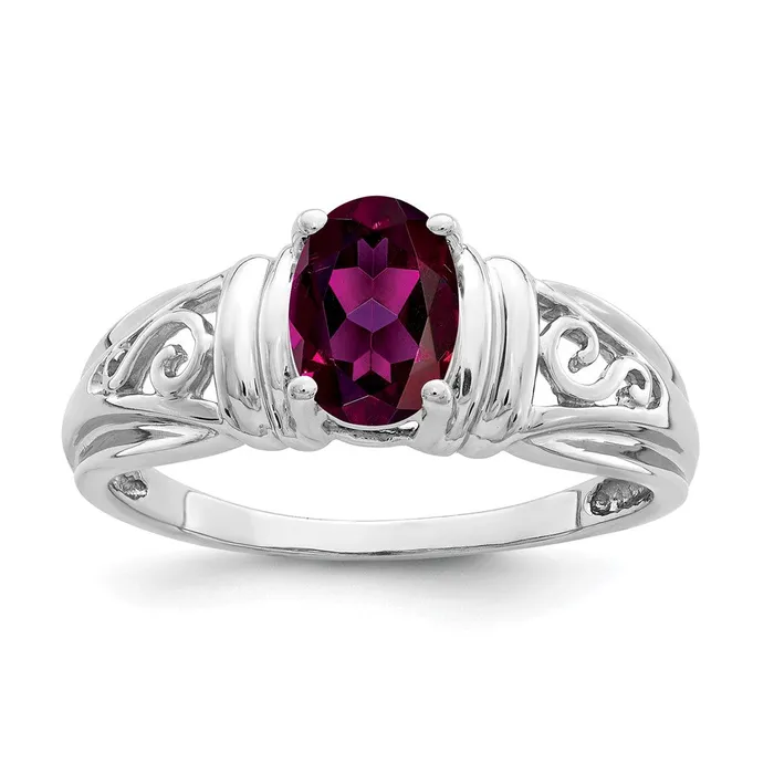 Rings Goldia 14k White Gold 7x5mm Oval Rhodolite Garnet ring