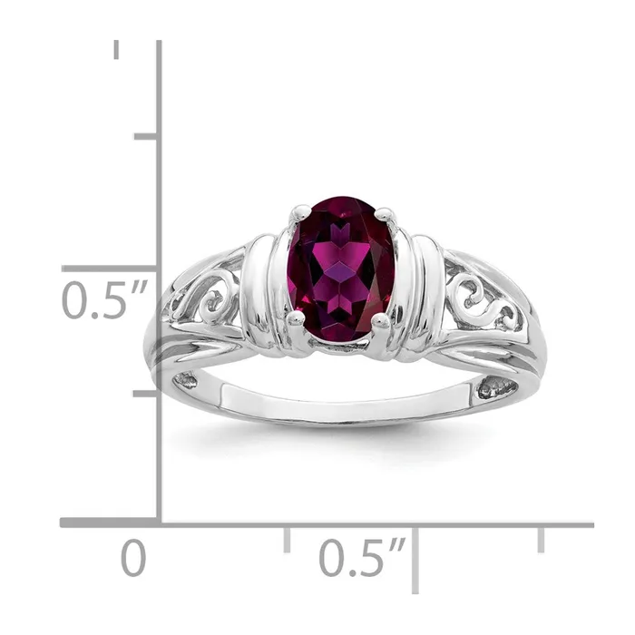 Rings Goldia 14k White Gold 7x5mm Oval Rhodolite Garnet ring