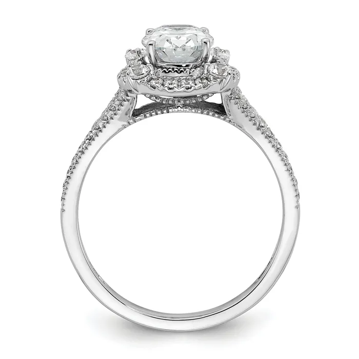 Rings Goldia 14k White Gold Lab Grown VSSI FGH Diamond Oval Halo Vintage Ring