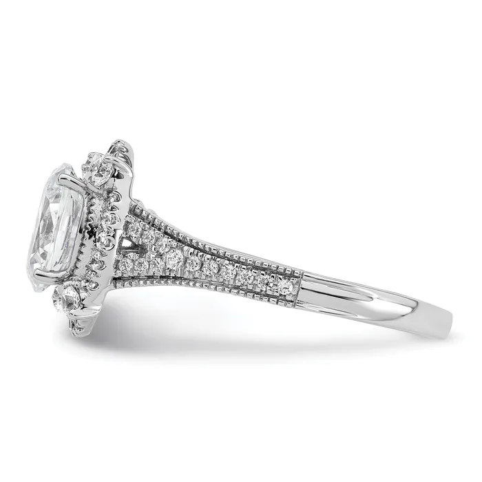 Rings Goldia 14k White Gold Lab Grown VSSI FGH Diamond Oval Halo Vintage Ring