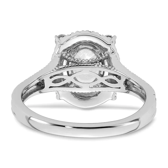 Rings Goldia 14k White Gold Lab Grown VSSI FGH Diamond Oval Halo Vintage Ring
