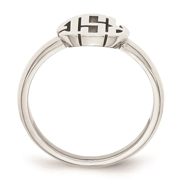 Rings Goldia 14K White Gold Polished Monogram Signet Ring