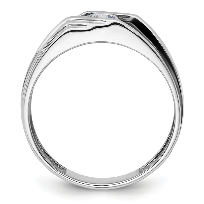 Rings Goldia 14k White Gold with Black Rhodium 38 Ct Lab Grown Diamond VSSI G Satin Mens Ring