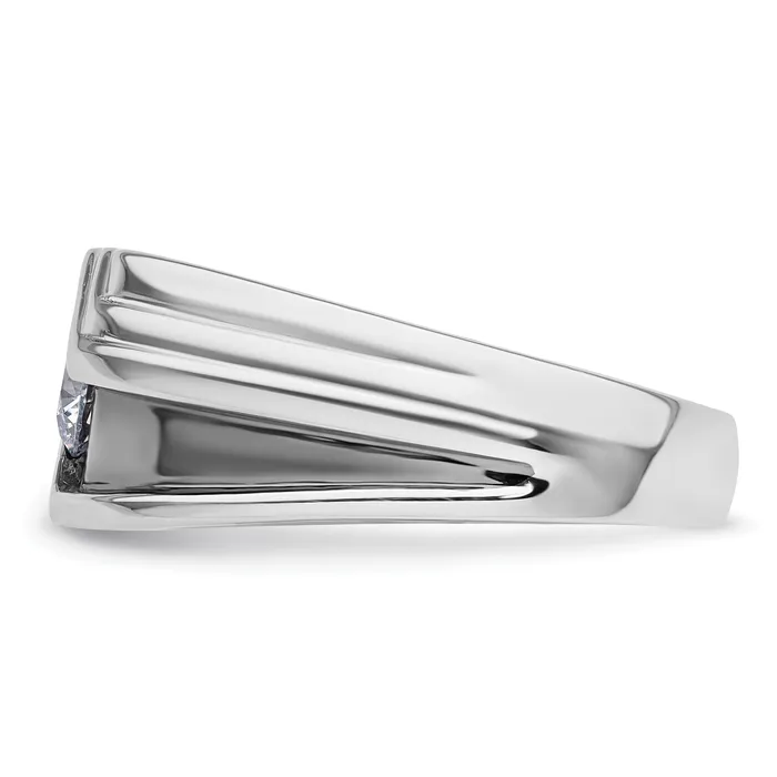 Rings Goldia 14k White Gold with Black Rhodium 38 Ct Lab Grown Diamond VSSI G Satin Mens Ring