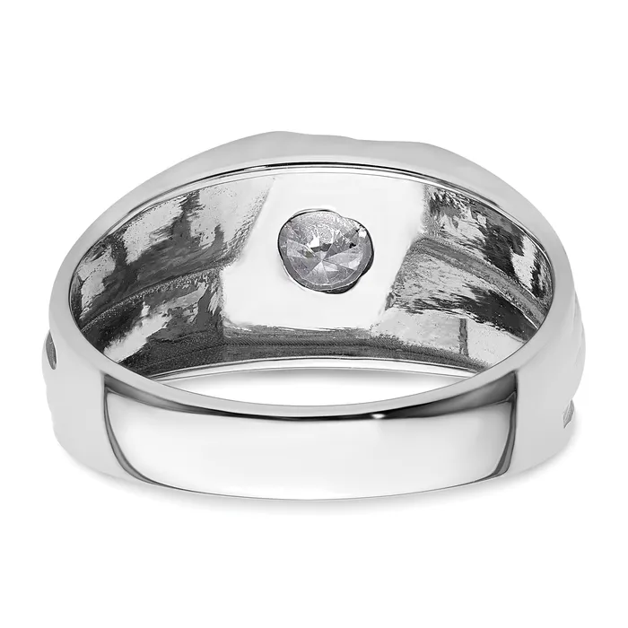Rings Goldia 14k White Gold with Black Rhodium 38 Ct Lab Grown Diamond VSSI G Satin Mens Ring