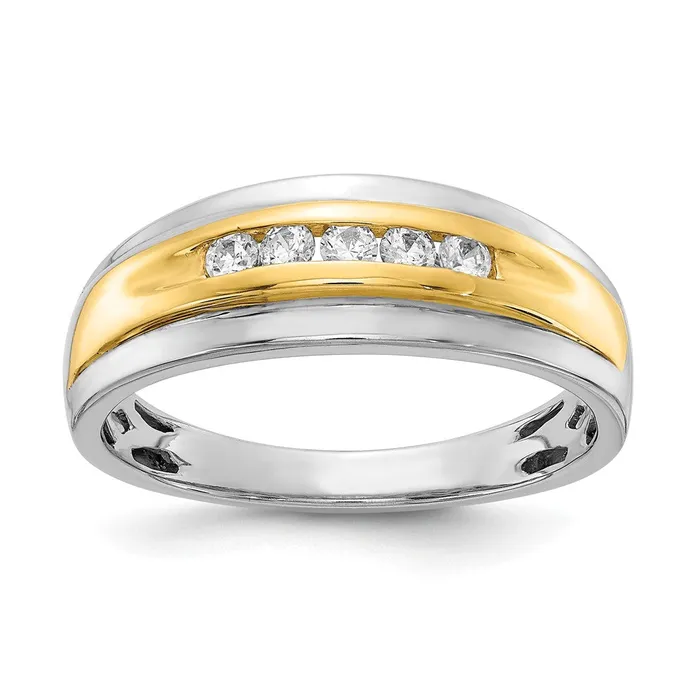 Rings Goldia 14k White u0026 Yellow Gold Real Diamond Mens Ring