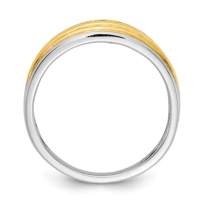 Rings Goldia 14k White u0026 Yellow Gold Real Diamond Mens Ring