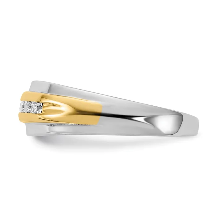 Rings Goldia 14k White u0026 Yellow Gold Real Diamond Mens Ring