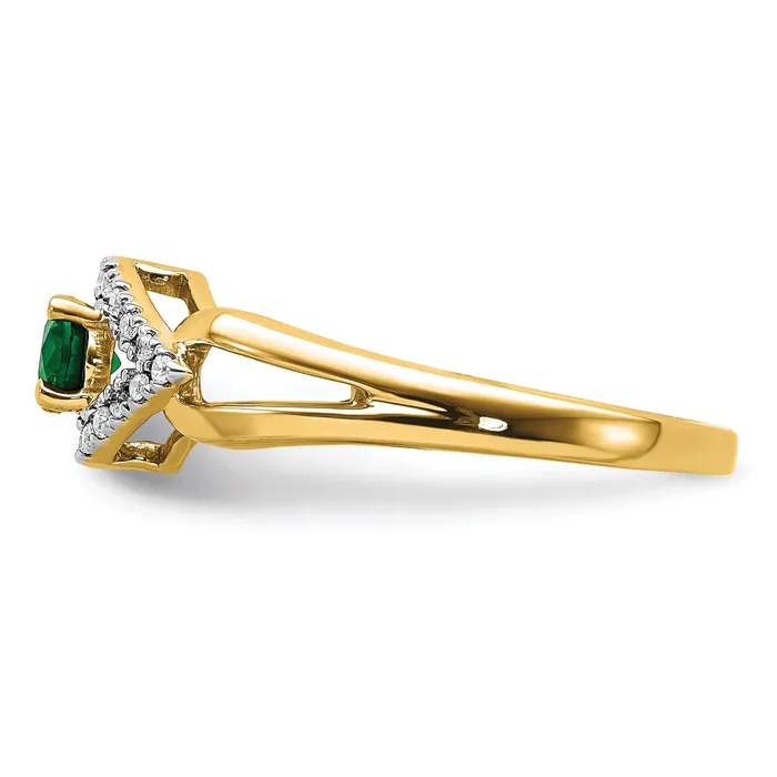 Rings Goldia 14k Yellow Gold 110 Ct Lab Grown Diamond VSSI G and Lab Created Emerald Ring