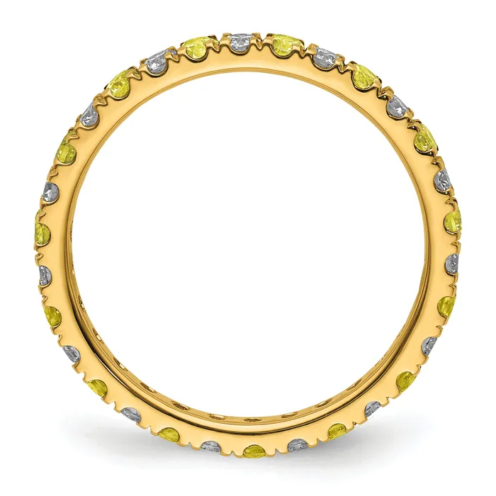Rings Goldia 14k Yellow Gold 12 Ct Lab Grown Diamond VSSI G and Lab Created Sapphire Eternity Band Ring