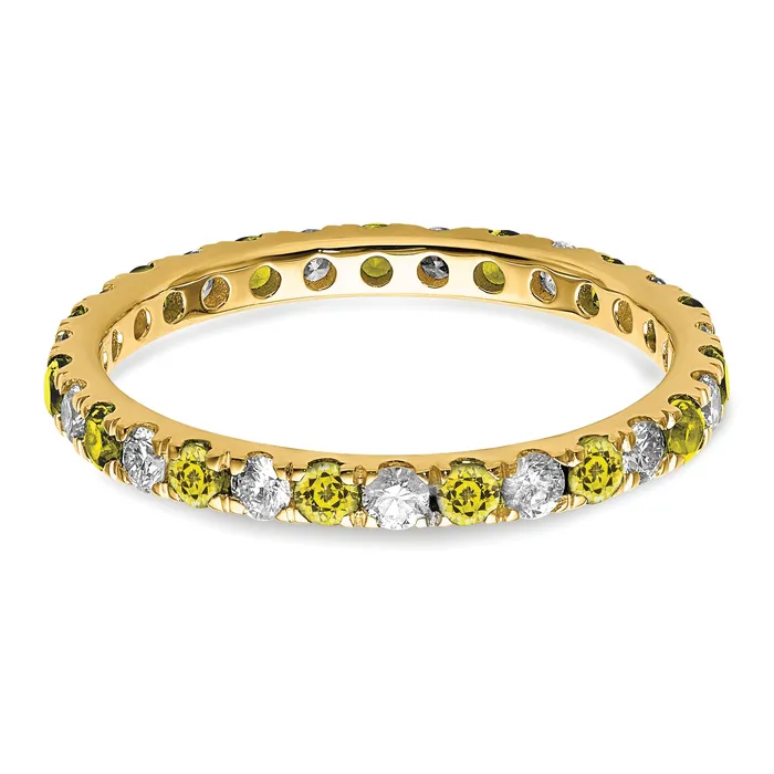Rings Goldia 14k Yellow Gold 12 Ct Lab Grown Diamond VSSI G and Lab Created Sapphire Eternity Band Ring