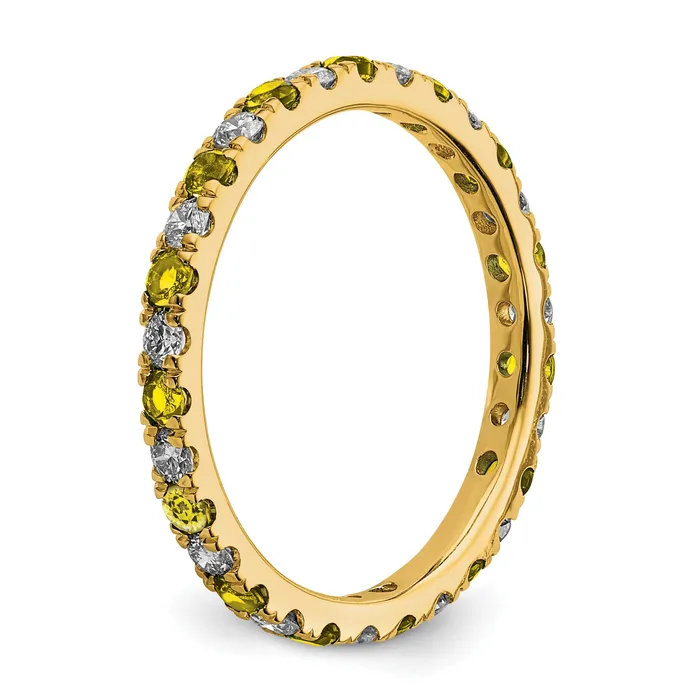 Rings Goldia 14k Yellow Gold 12 Ct Lab Grown Diamond VSSI G and Lab Created Sapphire Eternity Band Ring