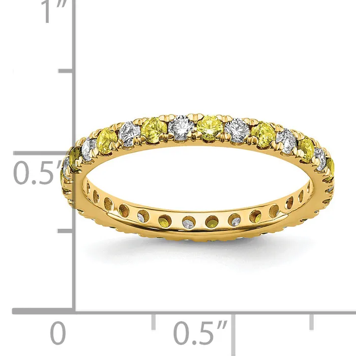 Rings Goldia 14k Yellow Gold 12 Ct Lab Grown Diamond VSSI G and Lab Created Sapphire Eternity Band Ring