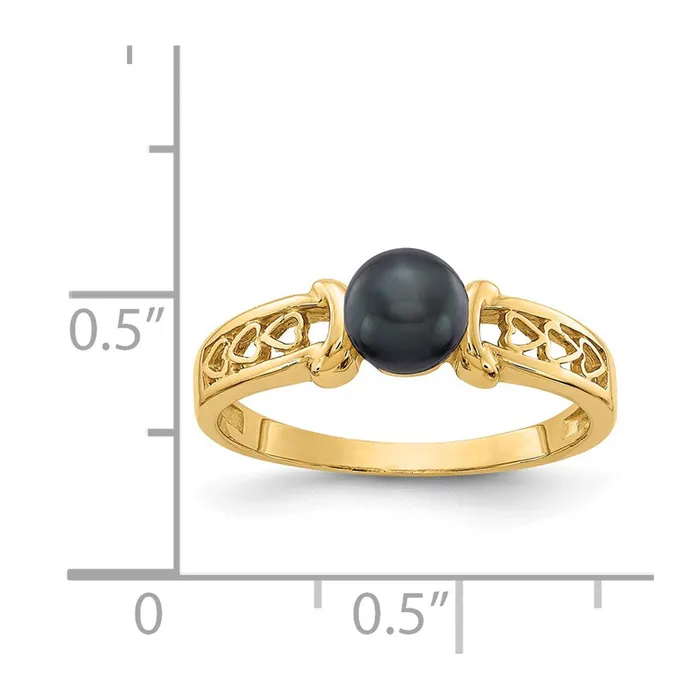 Rings Goldia 14K Yellow Gold 55mm Black FW Cultured Pearl ring