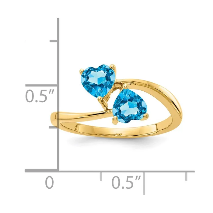 Rings Goldia 14K Yellow Gold 5mm Heart Blue Topaz ring