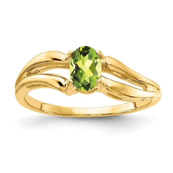 Rings Goldia 14K Yellow Gold 6x4mm Oval Peridot ring