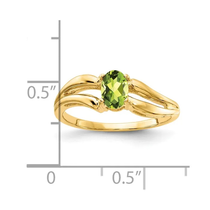 Rings Goldia 14K Yellow Gold 6x4mm Oval Peridot ring