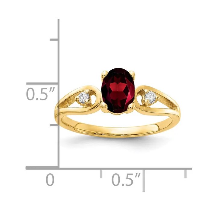 Rings Goldia 14K Yellow Gold 7x5mm Oval Garnet Checker A Real Diamond ring