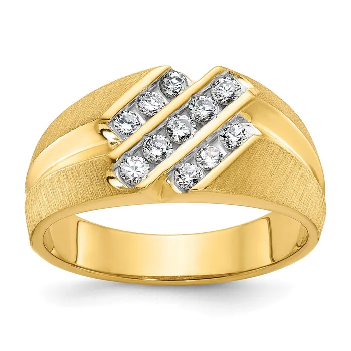 Rings Goldia 14k Yellow Gold Mens 12 carat Diamond Complete Ring