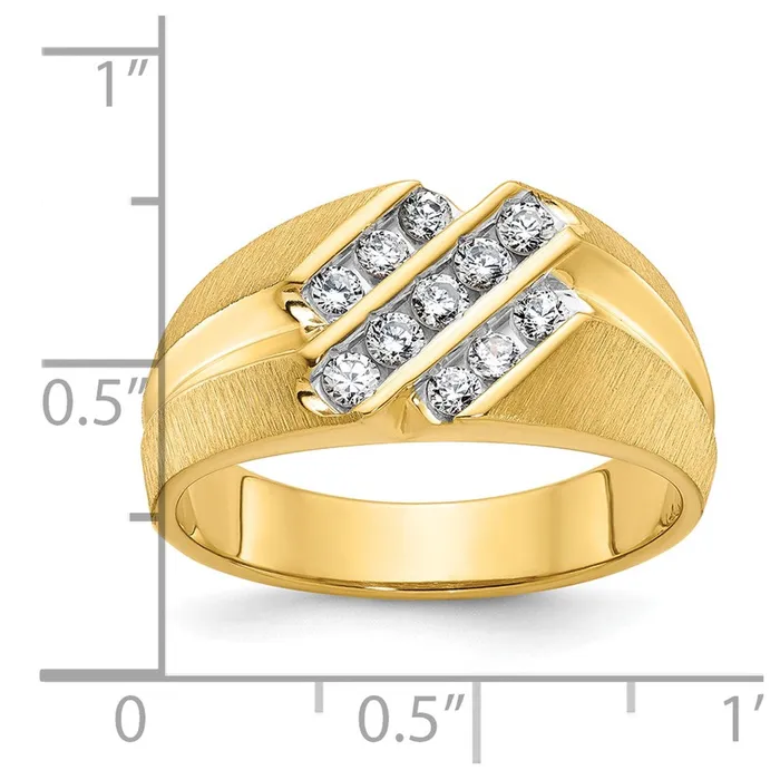 Rings Goldia 14k Yellow Gold Mens 12 carat Diamond Complete Ring