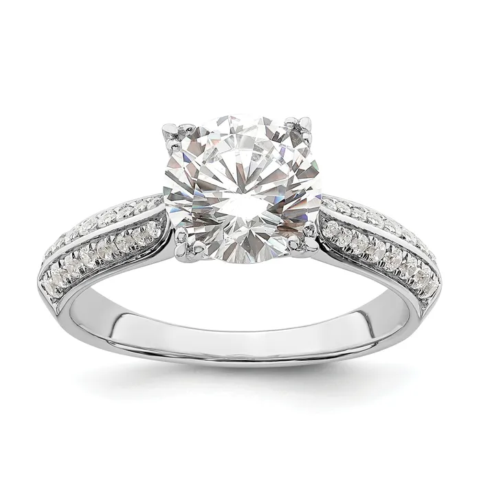 Rings Goldia 200ct CZ Solid Real 14k White Polish 2ct Round Engagement Dia Ring Rings Goldia 200ct CZ Solid Real 14k White Polish 2ct Round Engagement Dia Ring