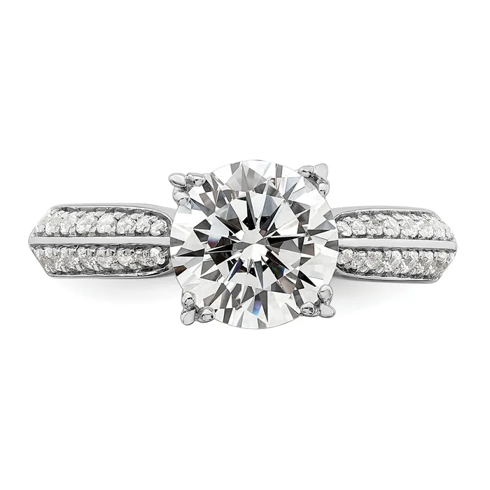 Rings Goldia 200ct CZ Solid Real 14k White Polish 2ct Round Engagement Dia Ring